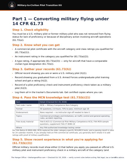 Military-to-Civilian Pilot Transition Kit preview 3