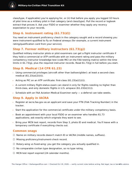 Military-to-Civilian Pilot Transition Kit preview 4