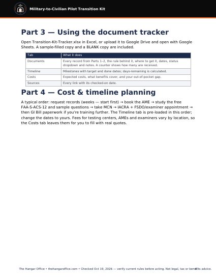 Military-to-Civilian Pilot Transition Kit preview 6